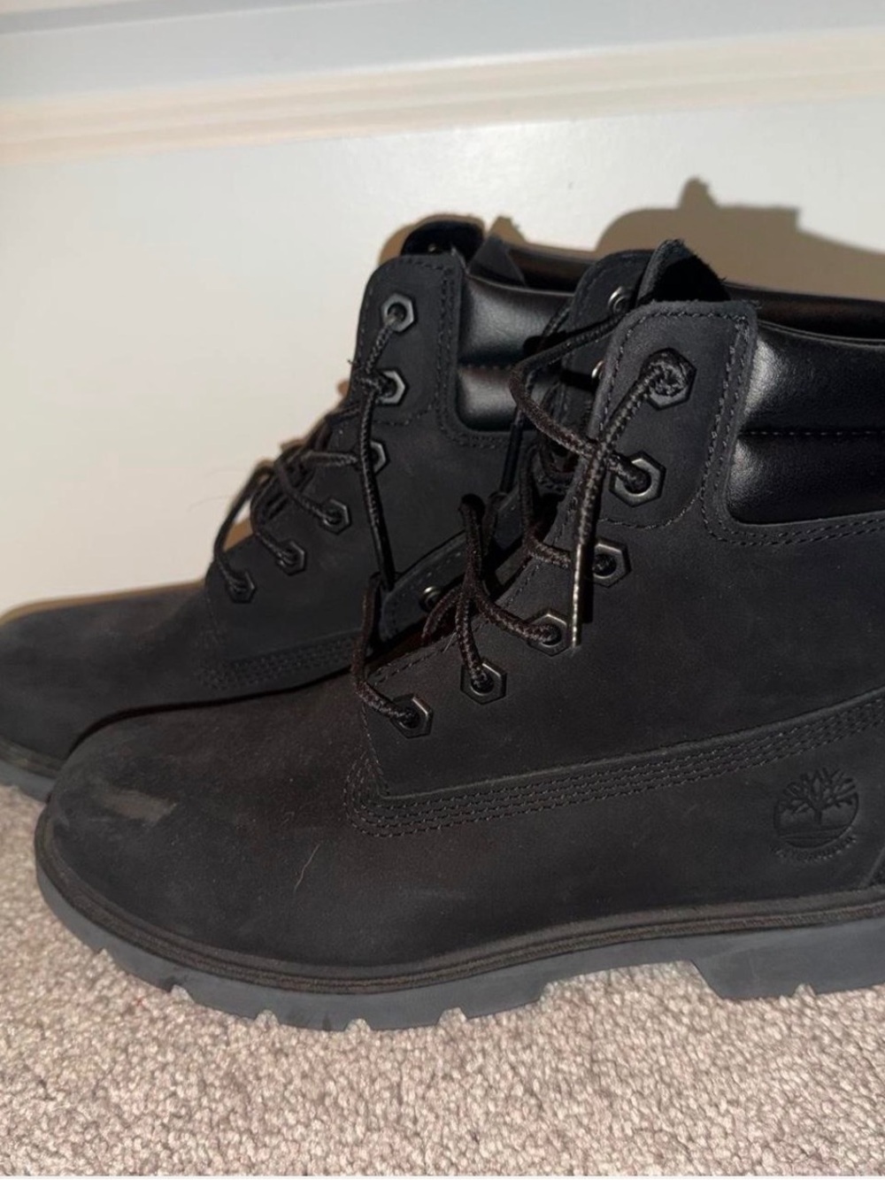 Timberland Woman’s Black Nubuck‎ Lace-Up Work Boots